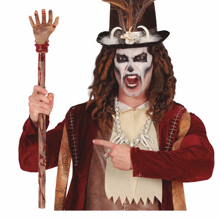 Bastón de Halloween Mano de Sangre 70cm