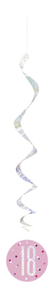 Decoración Colgante 18 Años Rosa 81cm 6pcs