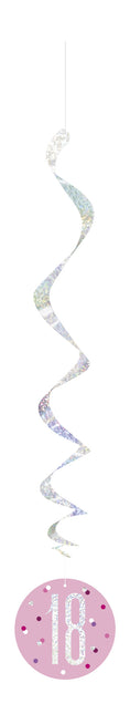 Decoración Colgante 18 Años Rosa 81cm 6pcs