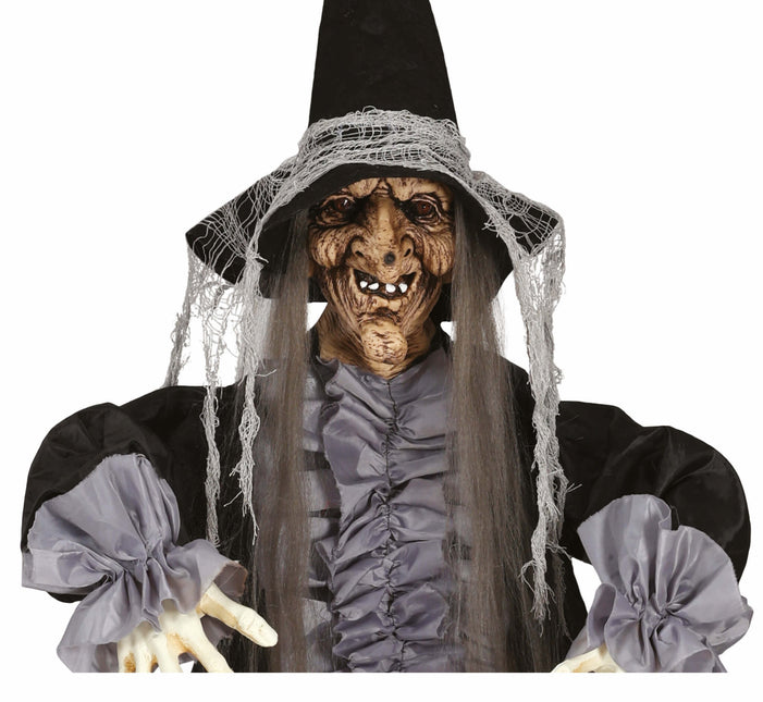 Halloween Decoración Colgante Bruja Con Luz Y Sonido 1,8m