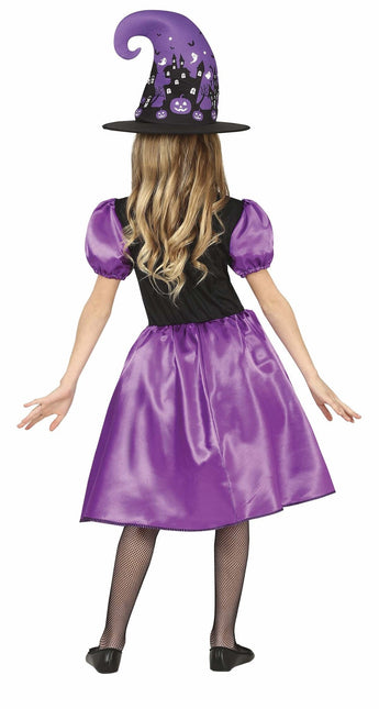 Disfraz Bruja Halloween Niña Morado