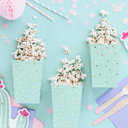 Bandejas para Palomitas Verde Menta 12,5cm 6pcs