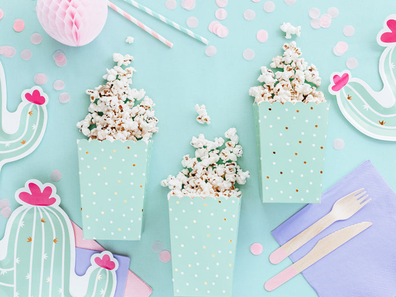 Bandejas para Palomitas Verde Menta 12,5cm 6pcs