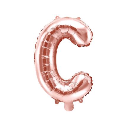 Globo Letra C Oro Rosa Vacío 35cm