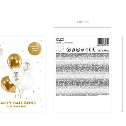Globos Happy Birthday To You Oro 30cm 6pcs