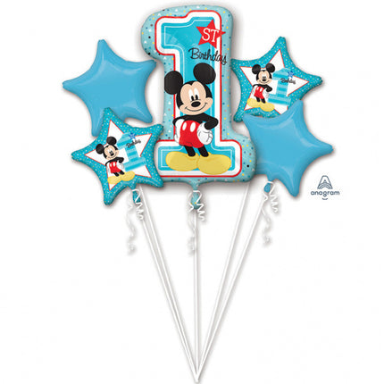 Globos de Helio Mickey Mouse Set 1 año 5 piezas