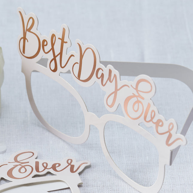 Gafas Oro Rosa Best Day Ever 8pcs