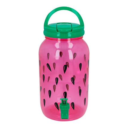 Dispensador de Bebidas Verde/Rosa Sandía Con Grifo 3,8l