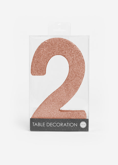 Decoración de Mesa Oro Rosa Figura 2 Purpurina 20,5cm