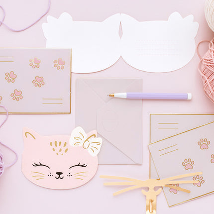 Invitaciones Gato 13cm 6pcs