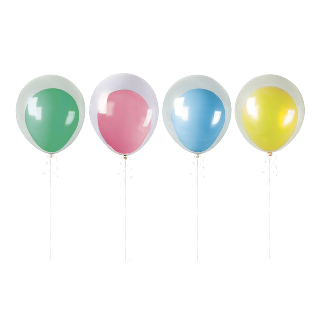 Juego de globos de colores de doble capa