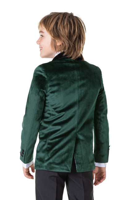 Blazer de terciopelo verde oscuro chico <tc>OppoSuits</tc>