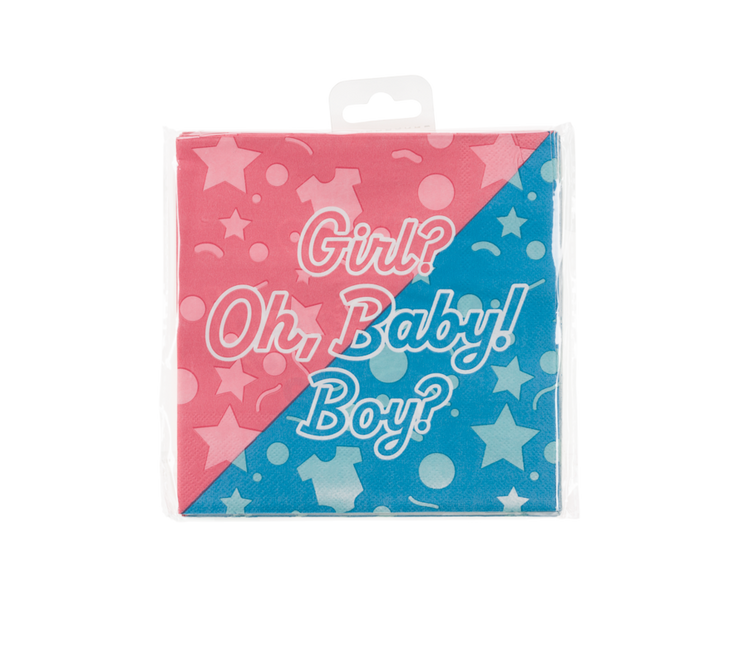 ¡Servilletas de Revelación de Sexo Oh Baby! 33cm 16pcs