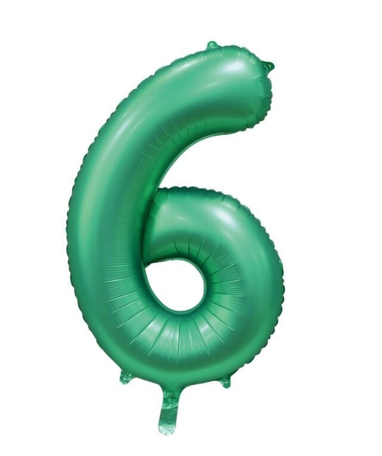 Globo Figura Verde 6 Años Brillo 86cm