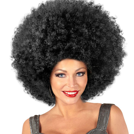 Peluca Negra Afro Maxi
