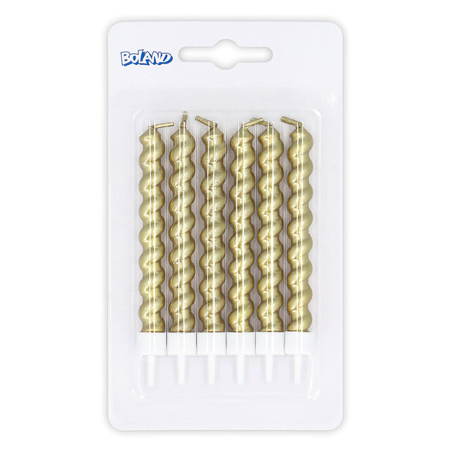 Velas Doradas Sobre Soporte 6pcs