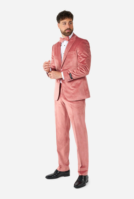 Esmoquin de terciopelo rosa claro para hombre <tc>OppoSuits</tc>
