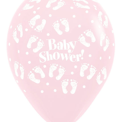 Globos Baby Shower Huellas Pastel Mate Mix 30cm 25pcs