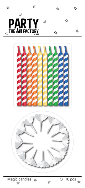 Velas Mágicas con Soporte 6cm 10uds.