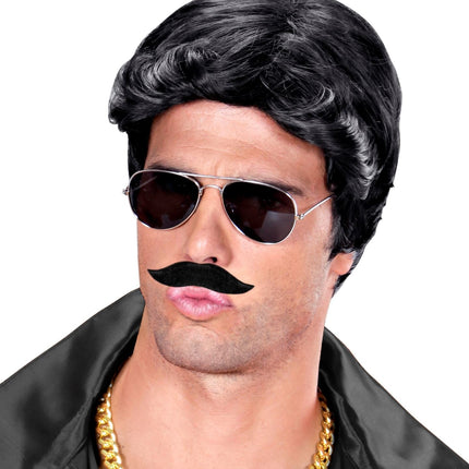 Bigote falso negro grande