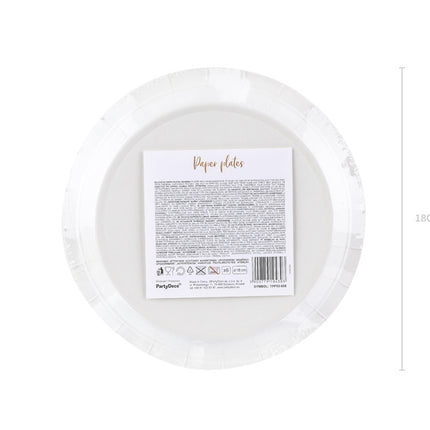 Platos Blancos Lunares Oro Rosa 18cm 6pcs