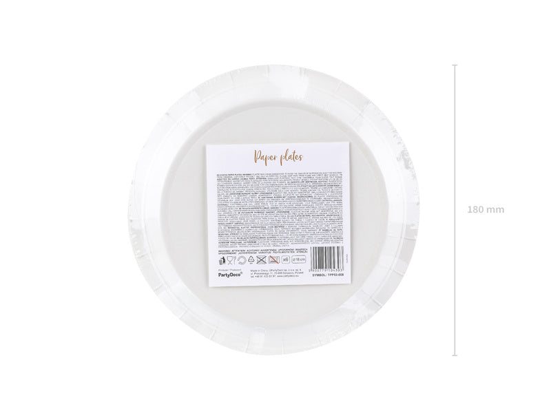Platos Blancos Lunares Oro Rosa 18cm 6pcs
