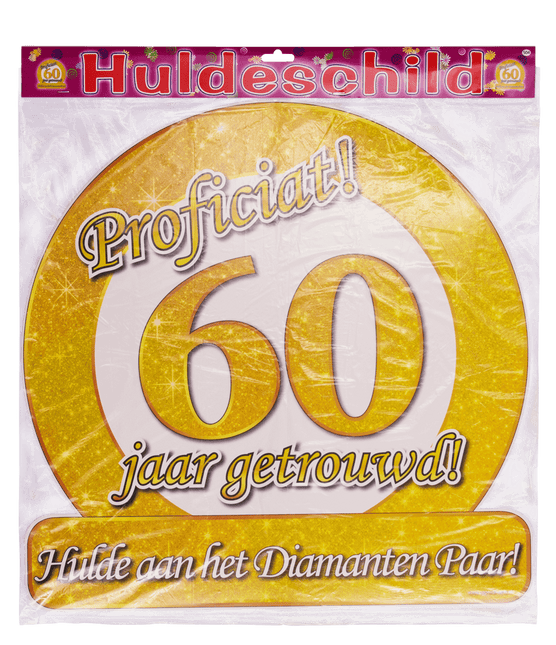 Cartel de puerta 60 años casados 50cm