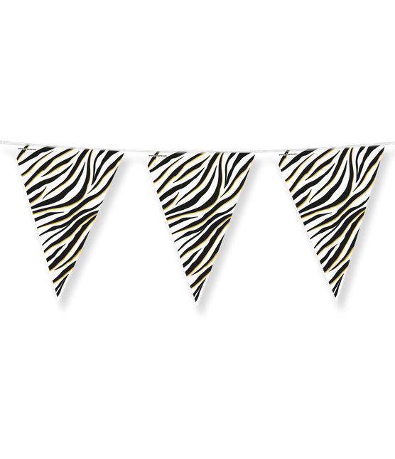 Guirnalda Blanco y Negro Estampado Cebra 10m