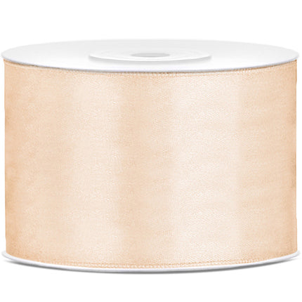 Cinta de raso vainilla crema 50mm 25m