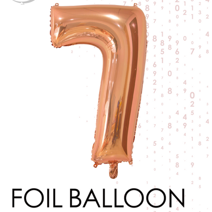 Globo de foil Figura 7 Oro Rosa 66cm