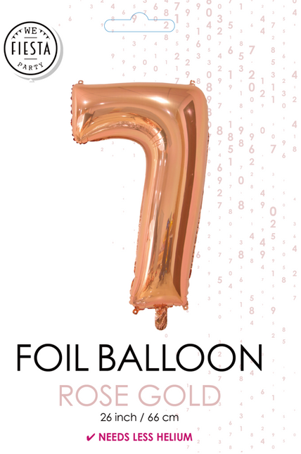 Globo de foil Figura 7 Oro Rosa 66cm