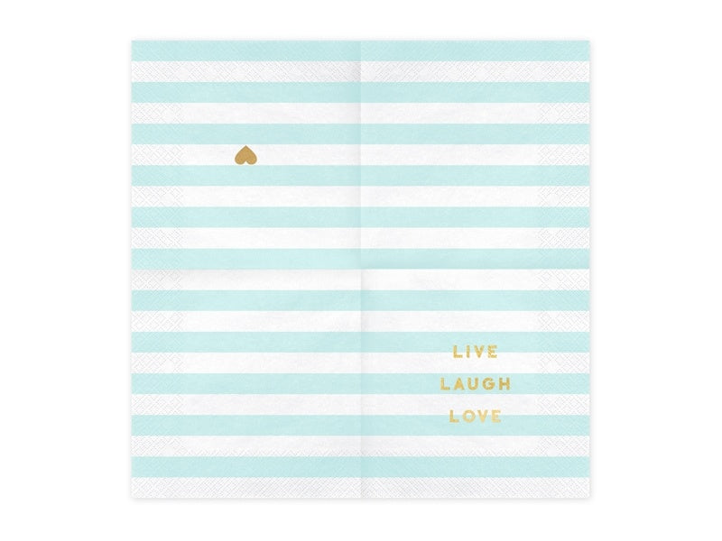 Servilletas azul claro Live Laugh Love 33cm 20pcs