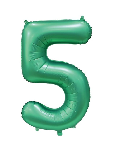 Globo Número Verde 5 Años Brillo 86cm