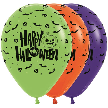 Globos Happy Halloween Color Mix 30cm 25pcs