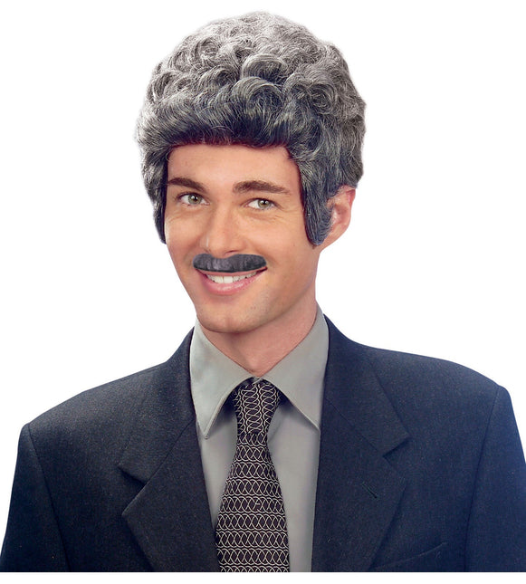 Bigote postizo gris