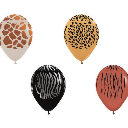 Globos Animal Print Tinta Metálica 12cm 50pcs