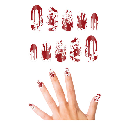 Halloween Uñas postizas Sangrientas 10pcs