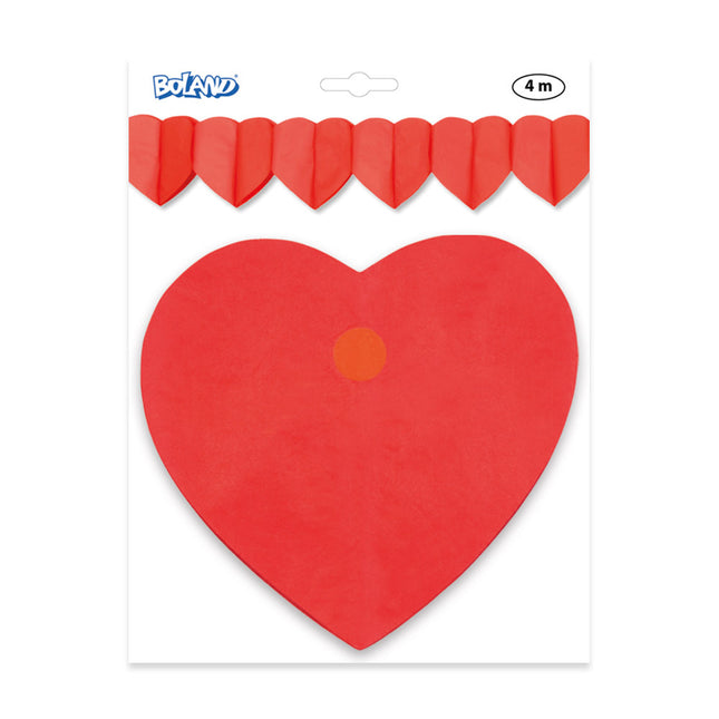 Guirnalda Roja Corazón 4m