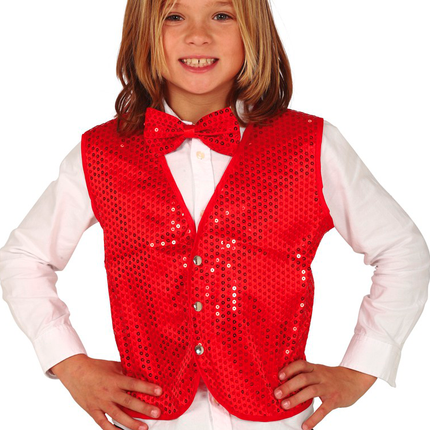 Rebeca Roja Paillettes Niño