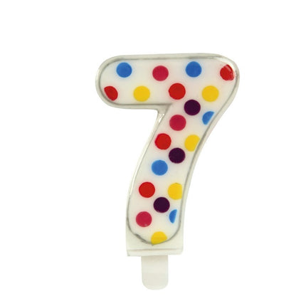 Vela 7 Años Confetti 6,5cm