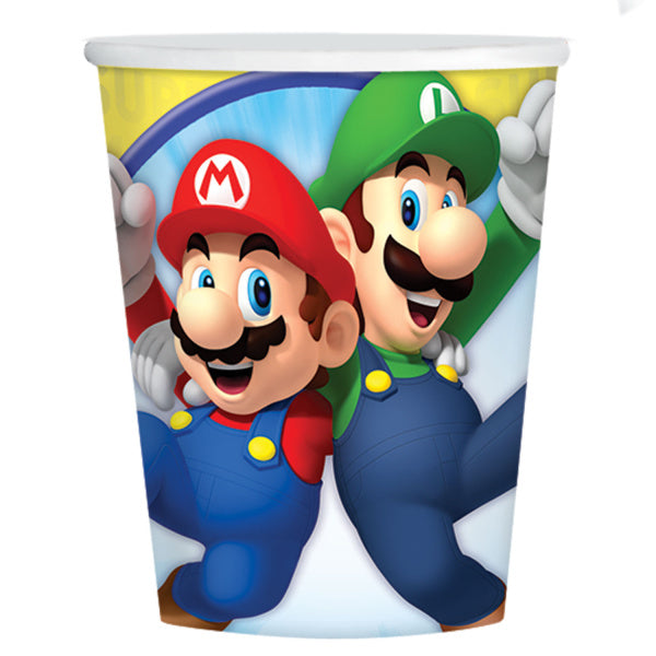 Super Mario Vasos Cartón 266ml 8pcs