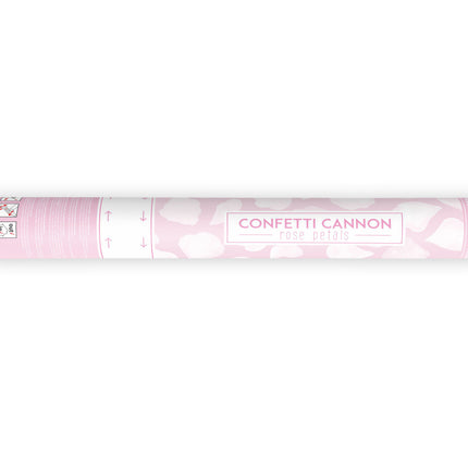 Cañón de confeti Pétalos de rosa blanca 40cm