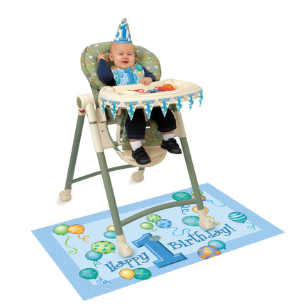 Decoración de silla Primer Cumpleaños Azul 34,3cm