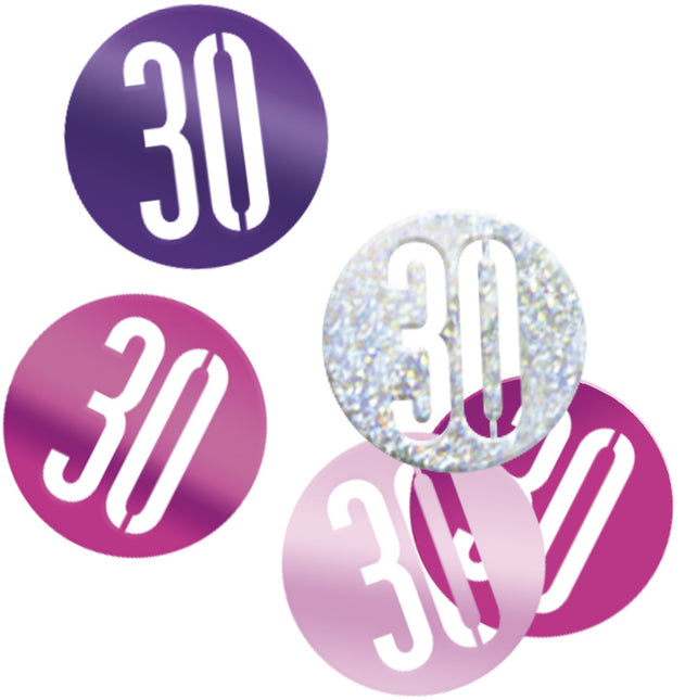 Confeti de mesa 30 Años Rosa 14gr
