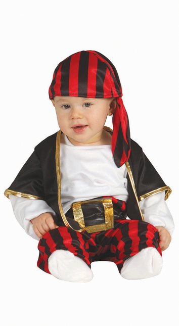 Disfraz de Pirata Bebé Negro Rojo