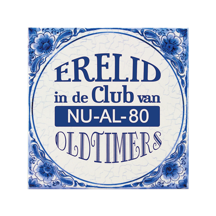 Azulejo Azul de Delft 80 Años 14,5cm