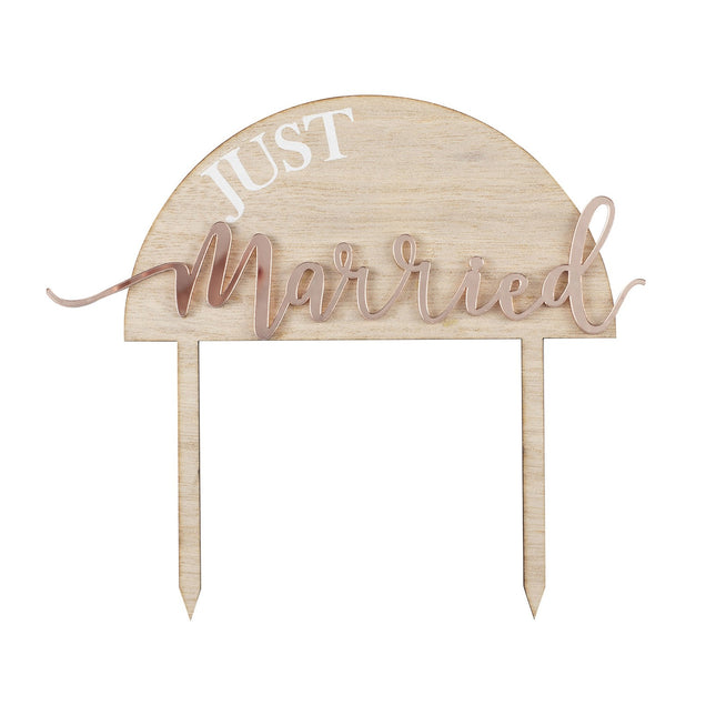 Adorno para tarta de boda Just Married 18cm