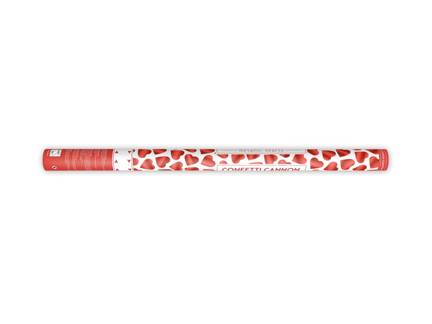 Cañón Confeti Corazones Rojo 80cm