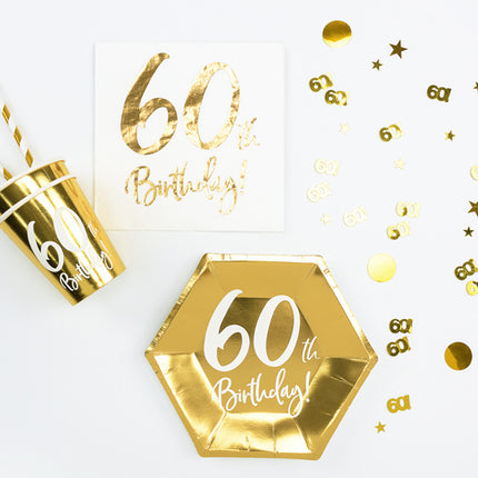 Confeti de mesa 60 Años Oro