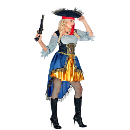 Vestido Pirata Azul Naranja Damas